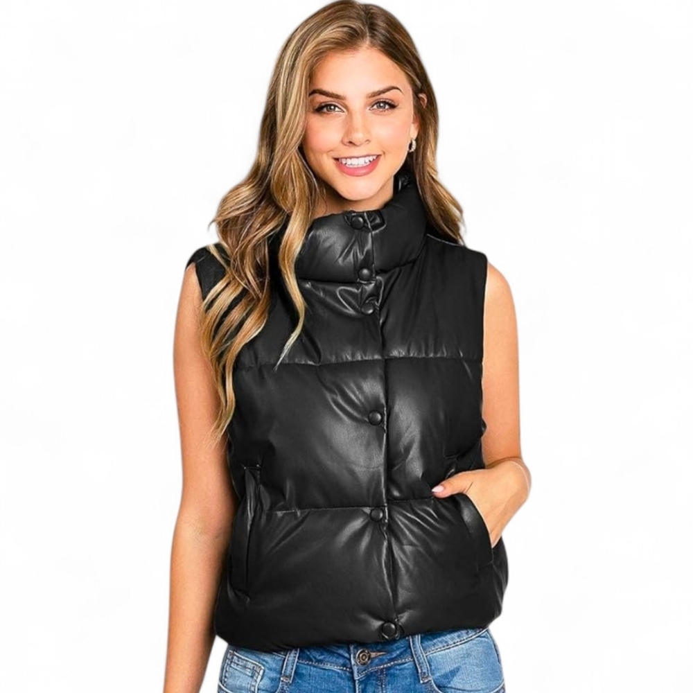 Love Tree Black Puffer Vest Size Medium‎